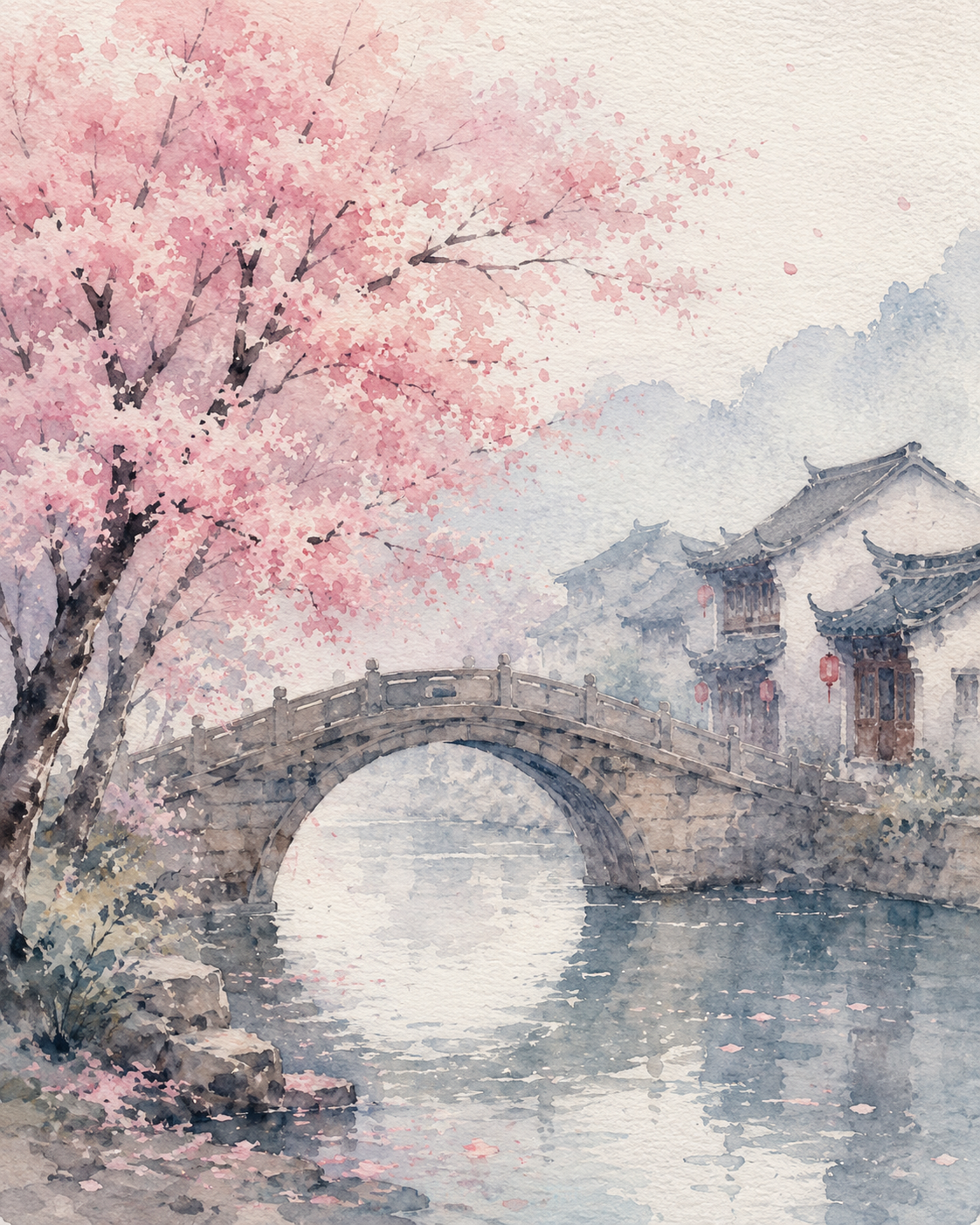 A delicate watercolor painting